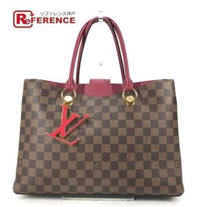 Louis Vuitton Damier LV Riverside Shoulder Tote Bag Red Riduvan